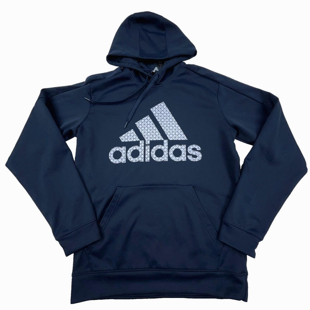Adidas Hoodie Men‎ Medium Blue Gray Sweatshirt Sweater Clima Warm Performance